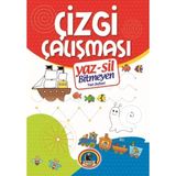 Uravas Store Yaz-Sil Çizgi Çalışması Bitmeyen Yazı Defteri+Tahta Kalm