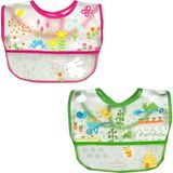 Uravas Store Yorni Iplay Su Geçirmez Bebek Mama Önlüğü, 6-18 Ay, Eva Kumaş, Cepli ve Cırtlı, 2'li Set, Pembe ve Yeşil