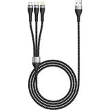 Uravas Store Zore Zr-43 3in1 Usb-A To Lightning – Type-C – Micro Şarj ve Data Kablosu 20W 1.5m Siyah