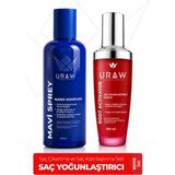 Uraw Mavi Sprey & Root Activator | Saç Çıkarma ve Saç Kalınlaştırma Tam Bakım Seti