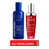 Uraw Mavi Sprey & Root Activator | Saç Kökü Bakım ve Saç Kalınlaştırıcı 2'li Set