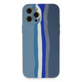 Uray Store Apple İphone 12 Pro Kılıf Ebruli Lansman Silikon - Mavi-Gri