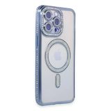 Uray Store Apple İphone 15 Pro Max Kılıf Joke Simli Magneticsafe Kılıf - Mavi