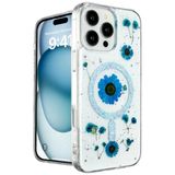Uray Store Apple İphone 16 Pro Kılıf Daisy Simli Magsafe Kapak - Mavi