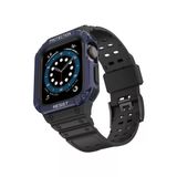 Uray Store Apple Watch 42Mm Kr401 Silikon Kordon - Siyah-Mavi