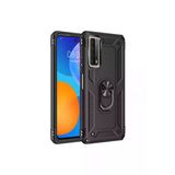 Uray Store Huawei P Smart 2021 Kılıf Sofya Yüzüklü Silikon Kapak - Siyah