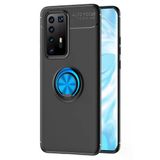 Uray Store Huawei P40 Pro Kılıf Range Yüzüklü Silikon - Siyah-Mavi