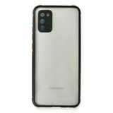 Uray Store Samsung Galaxy A02s Kılıf Miami Şeffaf Silikon - Siyah