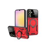 Uray Store Samsung Galaxy A25 5G Kılıf Joy Lens Standlı Kapak - Kırmızı