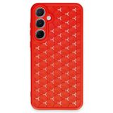 Uray Store Samsung Galaxy A25 5G Kılıf Petek Silikon Kapak - Kırmızı