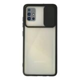 Uray Store Samsung Galaxy A71 Kılıf Palm Buzlu Kamera Sürgülü Silikon - Siyah