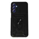 Uray Store Samsung Galaxy M34 5G Kılıf Pars Lens Yüzüklü Silikon - Siyah