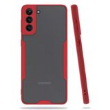 Uray Store Samsung Galaxy S21 Plus Kılıf Platin Silikon - Kırmızı