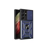 Uray Store Samsung Galaxy S23 Ultra Kılıf Pars Lens Yüzüklü Silikon - Lacivert