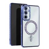 Uray Store Samsung Galaxy S25 Kılıf Joke Simli Magneticsafe Kılıf - Mavi