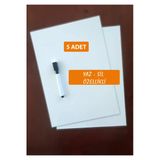 Uraz Defter 5 Adet Yazılıp Silinebilir A4, Masaüstü, Pratik Not Alma, Akıllı Kağıt Silinebilir Yazı Tahtası