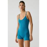 Urban Beat ALesıa Mavi Renkli Kadın Slim Fit İp Askılı Tulum Örme Kumaş ve Düz Desen ile Şık - XS