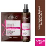 Urban Care Argan Oil & Keratin Kolay Kırılan Yıpranmış Saçlara Özel Sıvı Saç Bakım Kremi ve Maske 2'li Set-Vegan