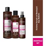 Urban Care Argan Yağı & Keratin Kolay Kırılan Yıpranmış Saçlara Özel Saç Bakım Seti (Şampuan-Saç Kremi-Sıvı Krem)-vegan