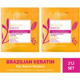 Urban Care Brezilya Keratin Düzleştirici Etkili Duş Öncesi Saç Bakım MASKESI-2X50ML-VEGAN - Renksiz