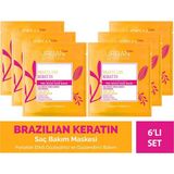 Urban Care Brezilya Keratin Düzleştirici Etkili Duş Öncesi Saç Bakım MASKESI-6X50ML-VEGAN - Renksiz