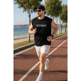 Urban Trend Store Urbantrendstore Baskılı Unisex Pamuklu Antrenman Sporcu Atleti Oversize Tişört Fitness Gym - Siyah - 2XL