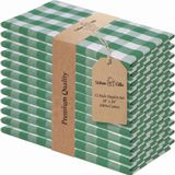 Urban Villa Buffalo Kareli Ekose, Birinci Sınıf Kalite, Yemek Peçeteleri, %100 Pamuk, 12'li Set, Boyut 50 x 50 cm, Avcı/Beyaz Büyük Boy Kumaş Peçeteler, Kenarlı Köşeler, Ultra Yumuşak, Dayanıklı Otel Kalitesi