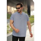 urban wear URBAN ERKEK MAVİ Hakim Yaka Keten Gömlek - 2536