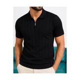 urban wear URBAN ERKEK SİYAH Triko Polo Yaka Tişört - 2677
