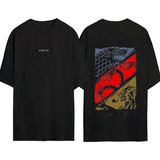 Urbvn Game Of Thrones Tasarım Baskılı Siyah Oversize T Shirt