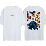 Urbvn Halloween 1 Tasarım Baskılı Beyaz Oversize T-Shirt