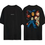 Urbvn Halloween 1 Tasarım Baskılı Siyah Oversize T Shirt