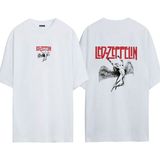 Urbvn LED Zepplin 1 Tasarım Baskılı Beyaz Oversize T Shirt - XL