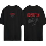 Urbvn LED Zepplin 1 Tasarım Baskılı Siyah Oversize T Shirt