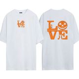 Urbvn Love Halloween 1 Tasarım Baskılı Beyaz Oversize T Shirt - XL