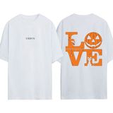 Urbvn Love Halloween Tasarım Baskılı Beyaz Oversize T-Shirt