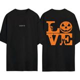 Urbvn Love Halloween Tasarım Baskılı Siyah Oversize T Shirt