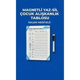 URDE Erkek Çocuk Magnetli Yaz Sil Alışkanlık ve Sorumluluk Takip Tablosu-Bulut Temalı-Buzdolabı Magneti