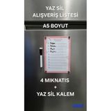 URDE Yaz Sil Alışveriş Listesi Magnet-A5-Mıknatıslı Planlayıcı Pano-Alışveriş Panosu-Pembe Magnet