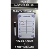 URDE Yaz Sil Alışveriş Listesi Magnet Buzdolabı Not Panosu Planlayıcı Mıknatıslı Alışveriş Listesi