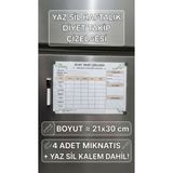 URDE Yaz Sil Beslenme ve Diyet Listesi Haftalık Diyet Çizelgesi Magnet-Su ve Kilo Takip Panosu Mıknatıslı