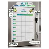URDE Yaz Sil Haftalık Diyet Listesi ve Menü Planlayıcı LAMİNASYON (PVC)- Mıknatıslı Buzdolabı Panosu - Haftalık Diyet Programı Panosu - Buzdolabı Magnet Planlayıcı