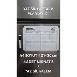URDE Yaz Sil Haftalık Planlayıcı Magnet-Mıknatıslı Buzdolabı Panosu,Ajanda ve Kalem Seti,Haftalık Çizelge