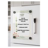 URDE Yaz Sil Mıknatıslı Alışveriş Listesi Magnet LAMİNASYON (PVC) A5 Yeşil Çiçekli Kalpli Magnet Buzdolabı Planlayıcı Düzenleyici