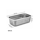 Üret Çelik ÜRET Delikli Gastronom Küvet GN 1/1 100 mm 14 lt