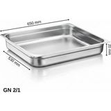Üret Çelik ÜRET Standart Gastronom Küvet GN 2/1 20 mm 5 lt
