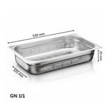 Üret Delikli Gastronom Küvet Gn 1/1 20 Mm 2,5 Lt