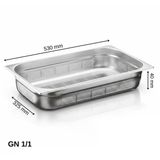 Üret Delikli Gastronom Küvet Gn 1/1 40 Mm 5 Lt
