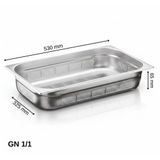 Üret Delikli Gastronom Küvet Gn 1/1 65 Mm 9 Lt