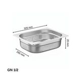 Üret Delikli Gastronom Küvet Gn 1/2 20 Mm 1,25 Lt